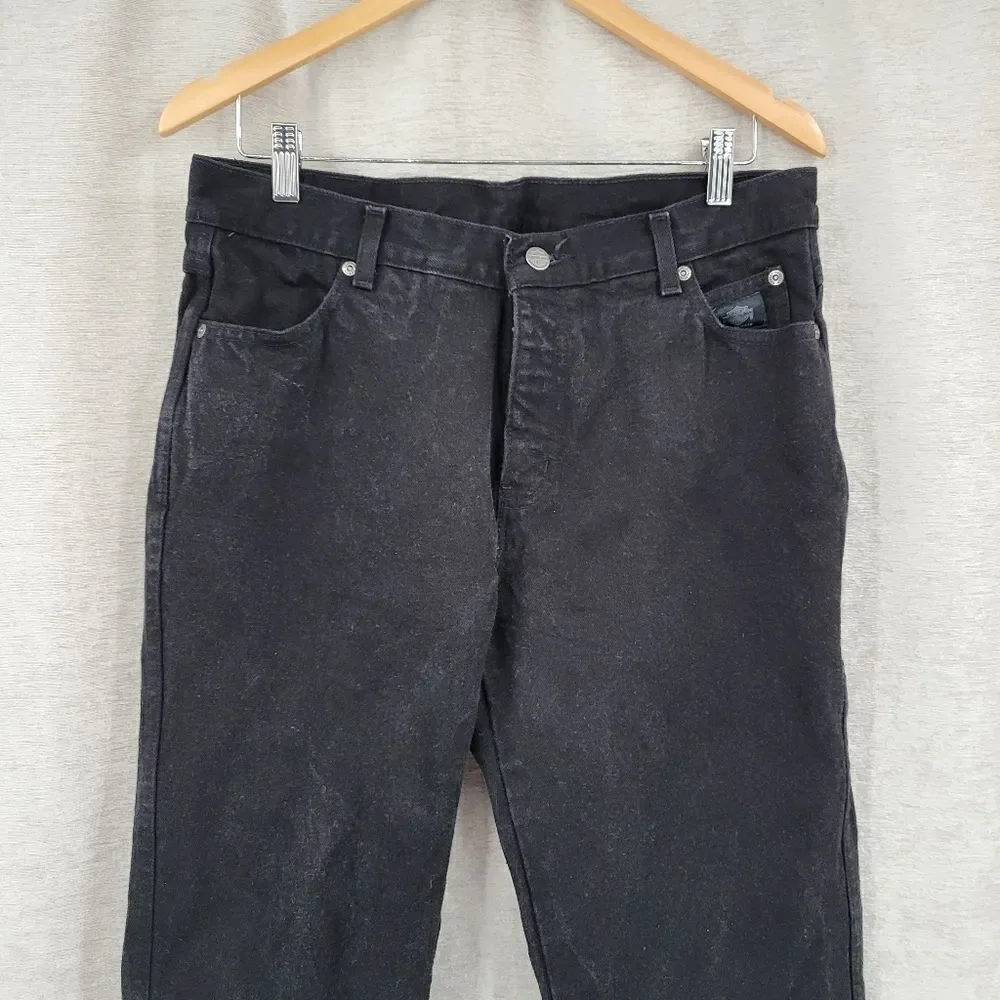 Harley Davidson Vintage Women's 12R Black Bootcut Jeans Cotton Bikercore